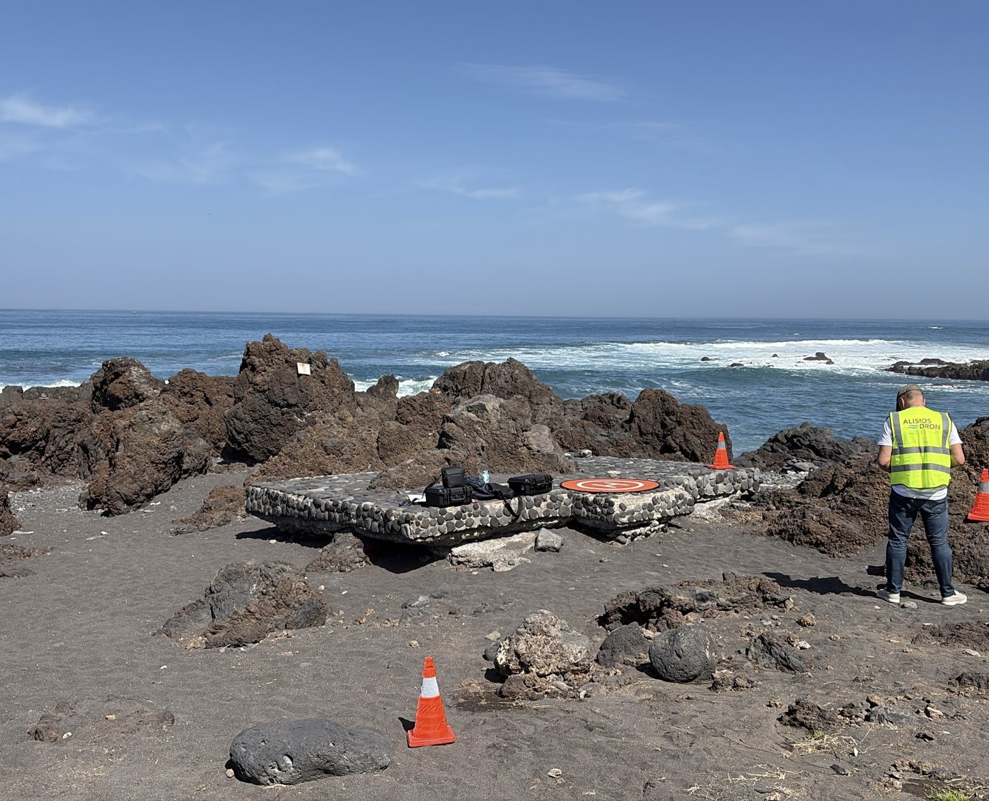 Zona de vuelo de drones multiespectrales en la costa norte de Tenerife